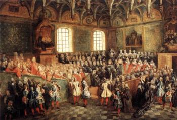 Nicolas Lancret : The Seat of Justice in the Parliament of Paris in 1723